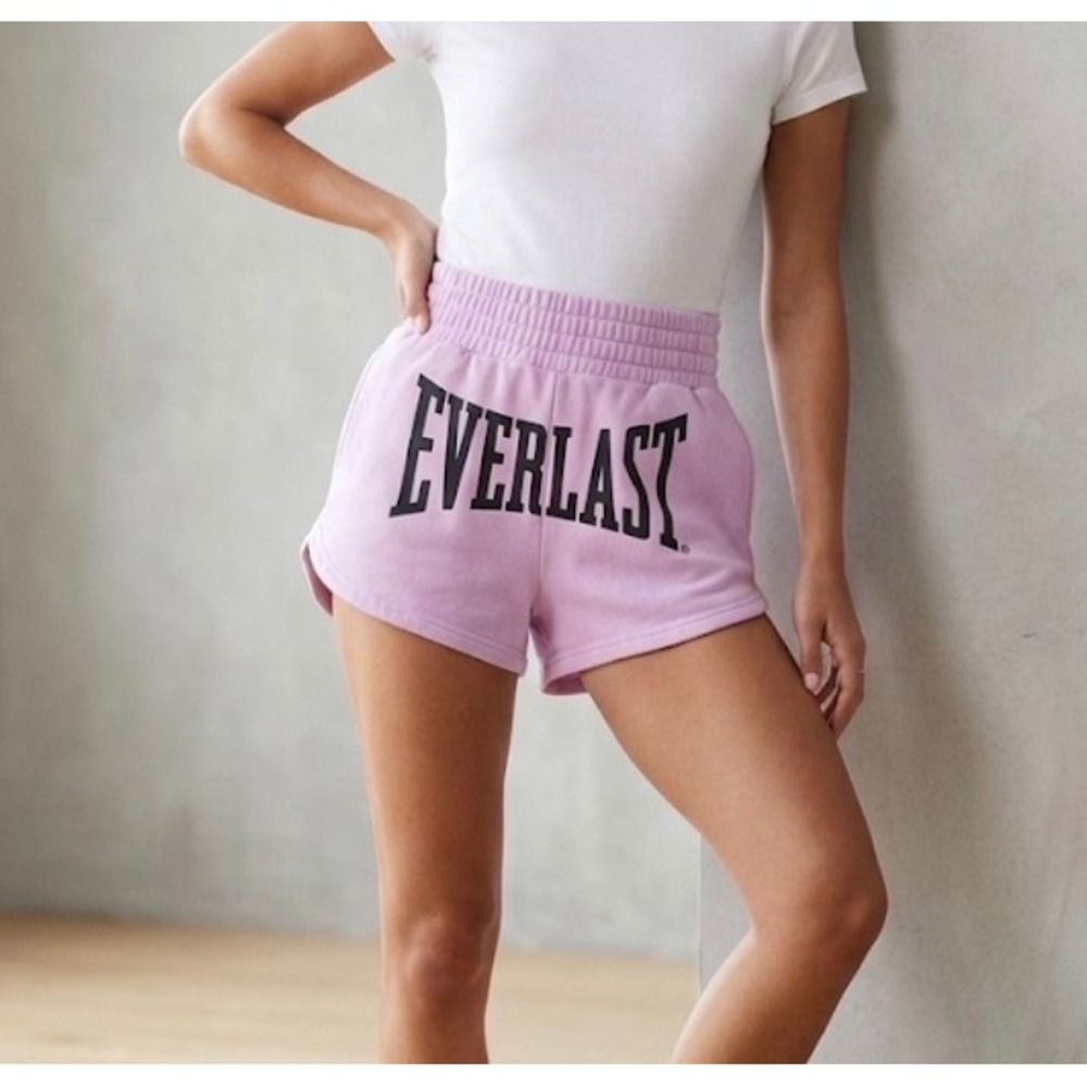 Everlast Women High Waisted Sweat Shorts Logo Athletic Pockets XS